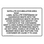 Satellite Accumulation Area SAA# ____ Label Satellite Sign NHE-30086