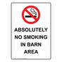 Portrait Absolutely No Smoking In Sign With Symbol NHEP-17393