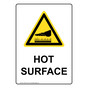 Portrait Hot Surface Sign With Symbol NHEP-31615