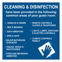 Blue Cleaning & Disinfection Have Been Provided Cling Label  CS850242