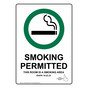 Idaho Smoking Permitted This Room Sign NHE-7063-Idaho