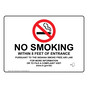 Indiana No Smoking Within 8 Feet Of Entrance Sign NHE-17294-Indiana