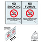 Indiana No Smoking Smoke Free Air Bilingual Label With Front Adhesive NHB-17281-Indiana-Reverse