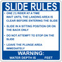 Indiana Slide Rules One 1 Rider At A Time Sign NHE-15275-Indiana