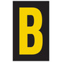 Reflective Yellow-on-Black Letter B Label in 2 Sizes CS226333