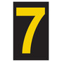 Reflective Yellow-on-Black Number 7 Label in 2 Sizes CS314832