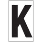 Reflective Black-on-White Letter K Label in 2 Sizes CS336485