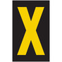 Reflective Yellow-on-Black Letter X Label in 2 Sizes CS405323