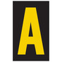 Reflective Yellow-on-Black Letter A Label in 2 Sizes CS491530