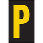 Reflective Yellow-on-Black Letter P Label in 2 Sizes CS569430