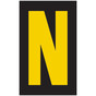 Reflective Yellow-on-Black Letter N Label in 2 Sizes CS997177