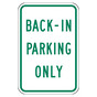 Reflective Back-In Parking Only Sign CS861708