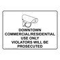 Downtown Commercial/Residential Use Sign With Symbol NHE-31871