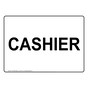 Cashier Black on White Sign NHE-9640-Black_on_White