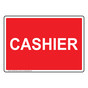 Red CASHIER Sign NHE-9640-White_on_Red