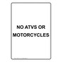 Portrait No ATVs Or Motorcycles Sign NHEP-31877