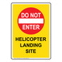 Portrait Helicopter Landing Site Sign With Symbol NHEP-38068_YLW