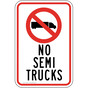 No Semi Trucks Sign for Parking Control PKE-14601