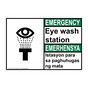 English + Tagalog ANSI EMERGENCY Eye Wash Station Sign With Symbol AEI-2926-TAGALOG