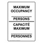 Maximum Occupancy Persons Bilingual Sign NHI-8249-FRENCH