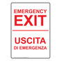 English + Italian EMERGENCY EXIT Sign NHI-6730-ITALIAN