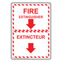 English + French FIRE EXTINGUISHER Sign With Symbol NHI-6835-FRENCH