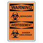 English + French OSHA WARNING Biohazard Sign With Symbol OWI-1460-FRENCH