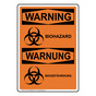 English + German OSHA WARNING Biohazard Sign With Symbol OWI-1460-GERMAN