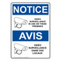 English + French OSHA NOTICE Video Surveillance In Use Premises Sign With Symbol ONI-9544-FRENCH
