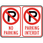 No Parking Bilingual Sign PKI-20010-FRENCH