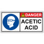 ISO Acetic Acid Eye PPE Sign IDE-37186
