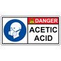 ISO Acetic Acid Respirator PPE Sign IDE-37187