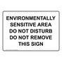 Environmentally Sensitive Area Do Not Disturb Sign NHE-34229