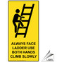 Always Face Ladder Use Both Hands Label for Ladder / Scaffold NHE-16281