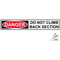 Danger Do Not Climb Back Section Label for Ladder / Scaffold NHE-16285