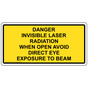 Danger Invisible Laser Radiation When Open Sign IHE-4254_YLW