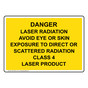 Danger Laser Radiation Avoid Eye Or Skin Sign NHE-37978_YLW