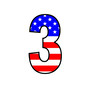Number 3 Hard Hat / Helmet Label