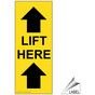 Lift Here With Up Arrows Label for Hydraulic Lifts / Jacks NHE-14564