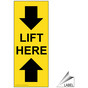 Lift Here With Inward Arrows Label for Crane NHE-14567