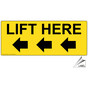 Lift Here With Left Arrows Label for Hydraulic Lifts / Jacks NHE-14569