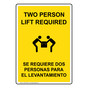 Two Person Lift Bilingual Sign NHB-10030