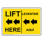 Lift Here Bilingual Sign for Crane NHB-14581
