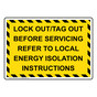 Lock Out / Tag Out Before Servicing Refer To Sign NHE-27497