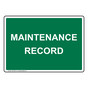 Maintenance Record Sign NHE-32561
