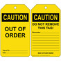 OSHA CAUTION OUT OF ORDER - DO NOT REMOVE Safety Tag CS191201