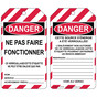 OSHA DANGER NE PAS FAIRE FONCTIONNER French Lockout Tag CS578708