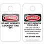 OSHA Danger Do Not Operate Lockout Tag Of: Tag CS852651