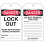 OSHA DANGER LOCK OUT BEFORE MAINTENANCE SERVICE OR REPAIR Lockout Tag CS899743