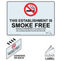 Louisiana This Establishment Is Smoke Free Clear Label NHE-7346-Louisiana